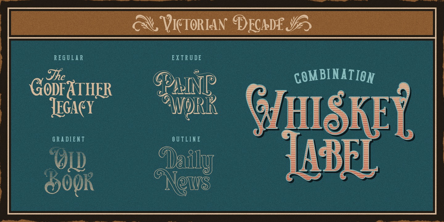 Victorian Decade Outline Font preview